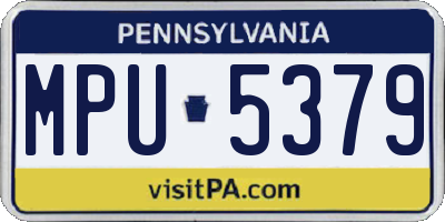 PA license plate MPU5379