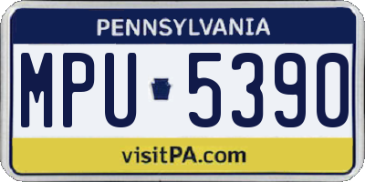 PA license plate MPU5390