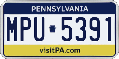 PA license plate MPU5391