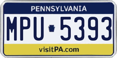 PA license plate MPU5393