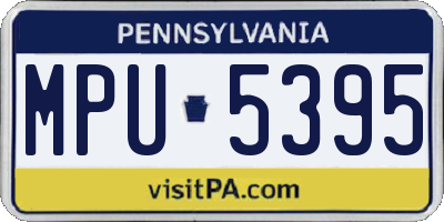 PA license plate MPU5395