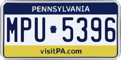 PA license plate MPU5396