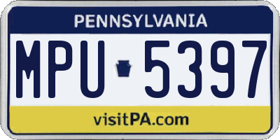 PA license plate MPU5397