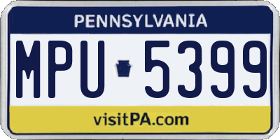 PA license plate MPU5399