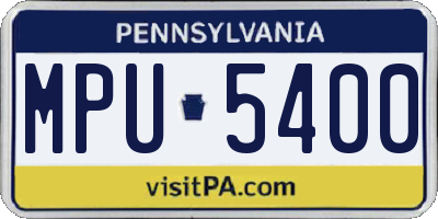 PA license plate MPU5400
