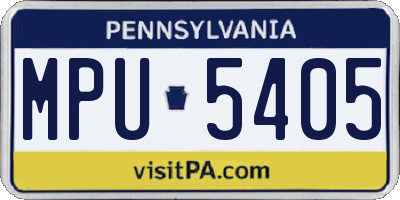 PA license plate MPU5405
