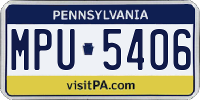 PA license plate MPU5406