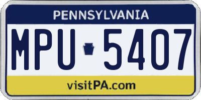 PA license plate MPU5407