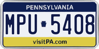PA license plate MPU5408