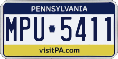 PA license plate MPU5411