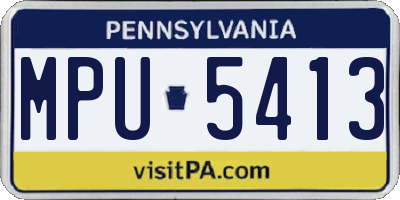 PA license plate MPU5413
