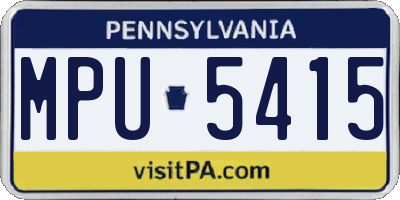 PA license plate MPU5415
