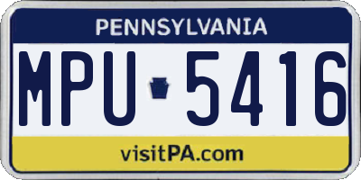 PA license plate MPU5416