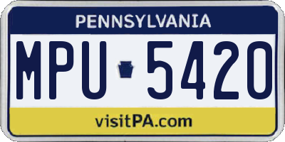 PA license plate MPU5420