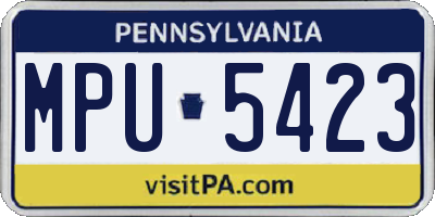 PA license plate MPU5423