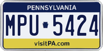 PA license plate MPU5424