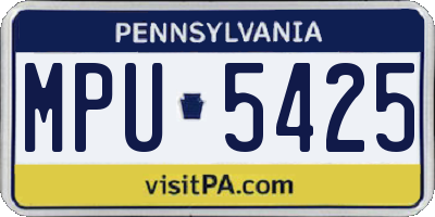 PA license plate MPU5425