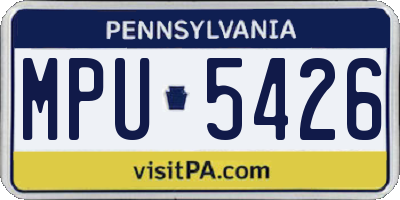 PA license plate MPU5426