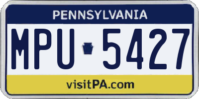 PA license plate MPU5427
