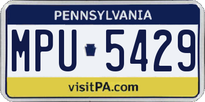 PA license plate MPU5429