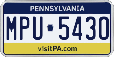 PA license plate MPU5430