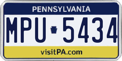 PA license plate MPU5434