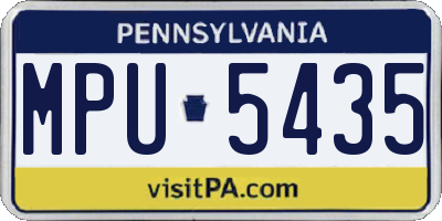 PA license plate MPU5435