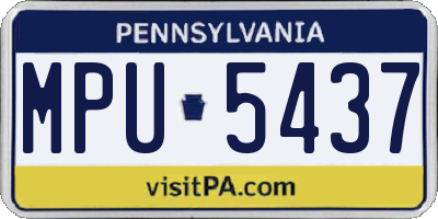 PA license plate MPU5437