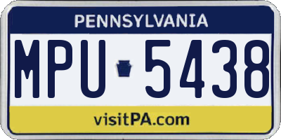 PA license plate MPU5438