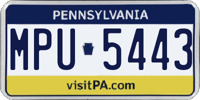 PA license plate MPU5443