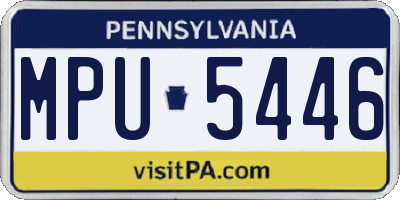 PA license plate MPU5446