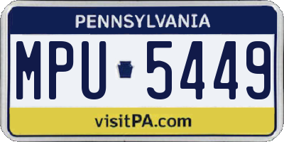 PA license plate MPU5449