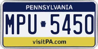 PA license plate MPU5450