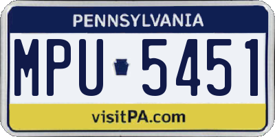 PA license plate MPU5451