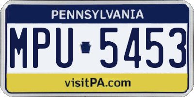 PA license plate MPU5453