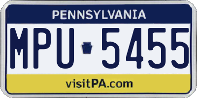 PA license plate MPU5455