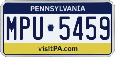 PA license plate MPU5459