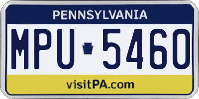 PA license plate MPU5460