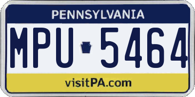PA license plate MPU5464
