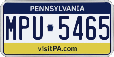 PA license plate MPU5465