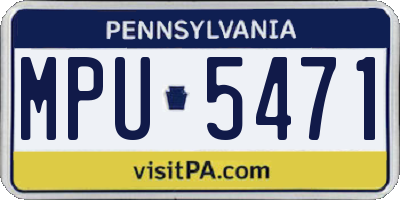 PA license plate MPU5471