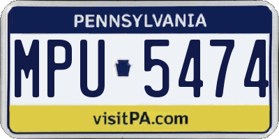 PA license plate MPU5474