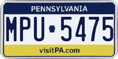 PA license plate MPU5475