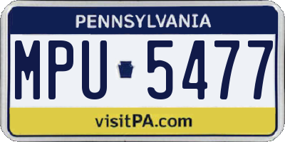 PA license plate MPU5477