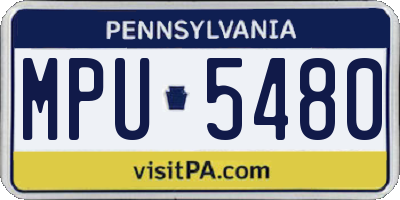 PA license plate MPU5480