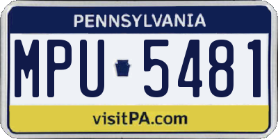PA license plate MPU5481