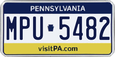 PA license plate MPU5482