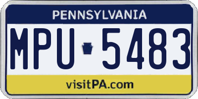PA license plate MPU5483