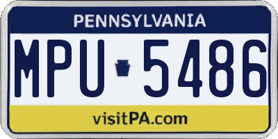 PA license plate MPU5486