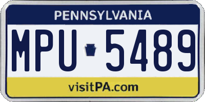 PA license plate MPU5489